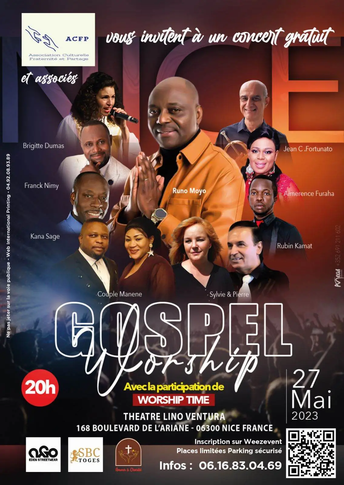 Affiche Gospel concert chrétien 27 mai
